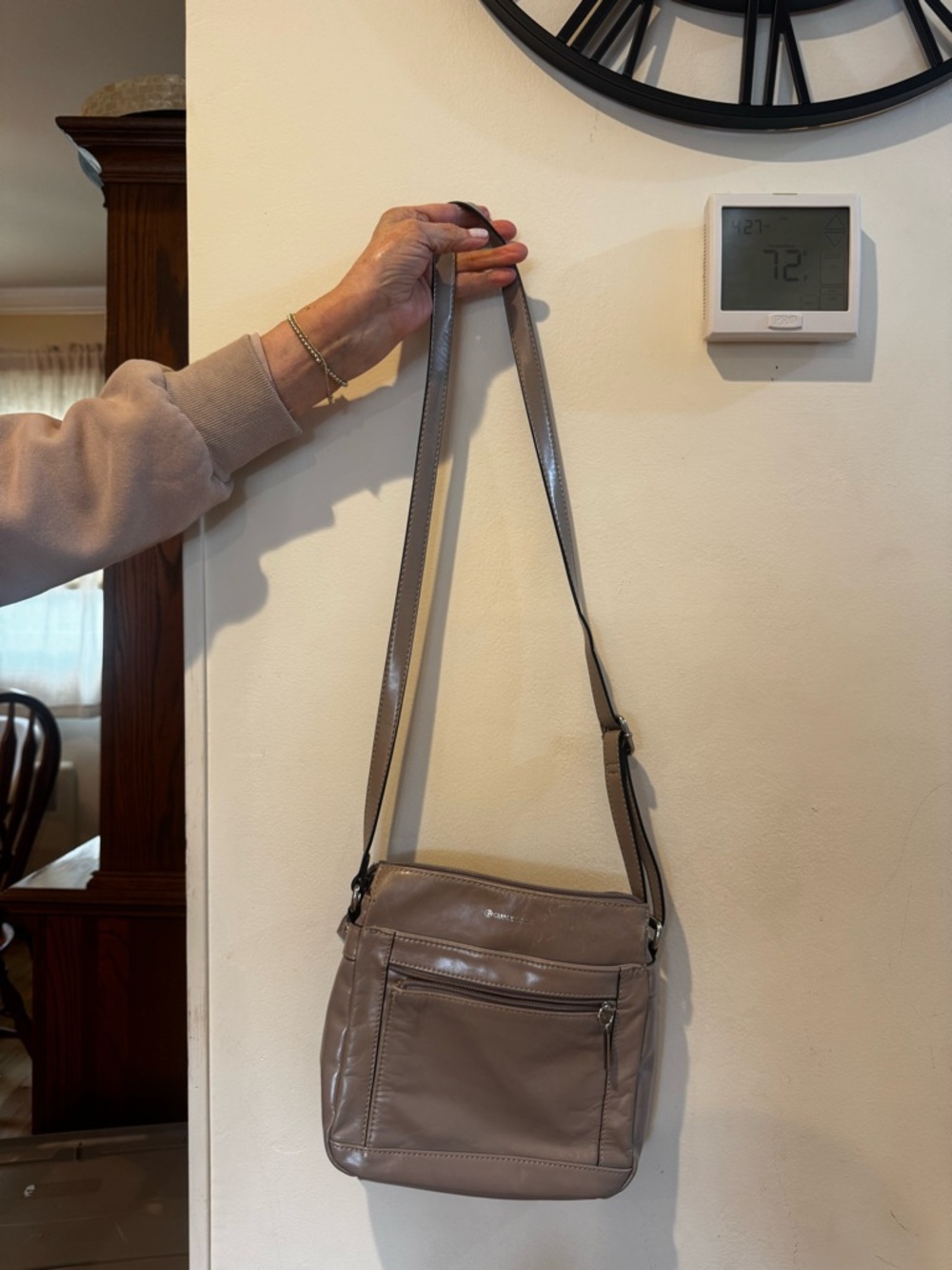 Giani Bernini Taupe Crossbody Messenger Bag